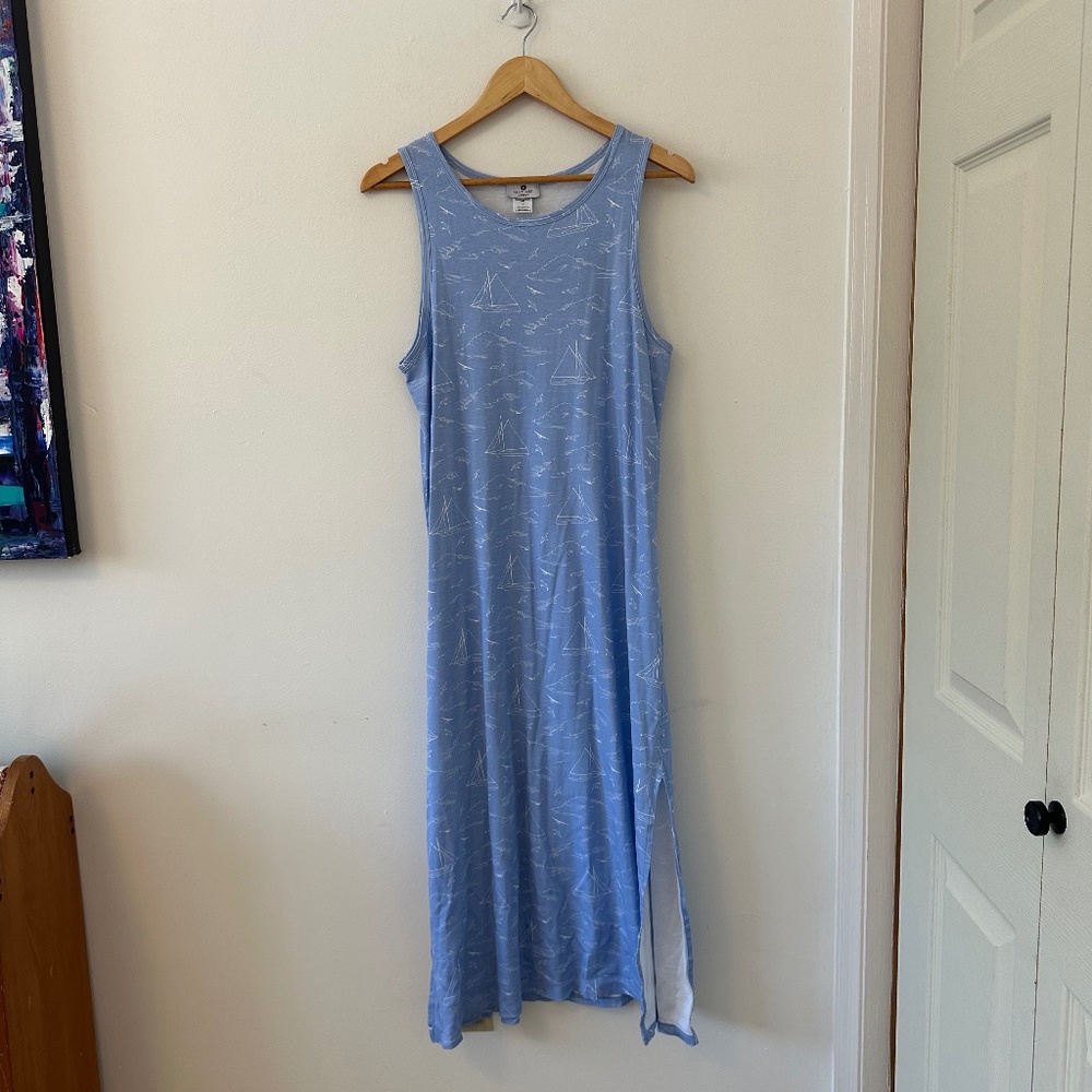 Nantucket Kids Blue Printed Tank Dress | Size Large